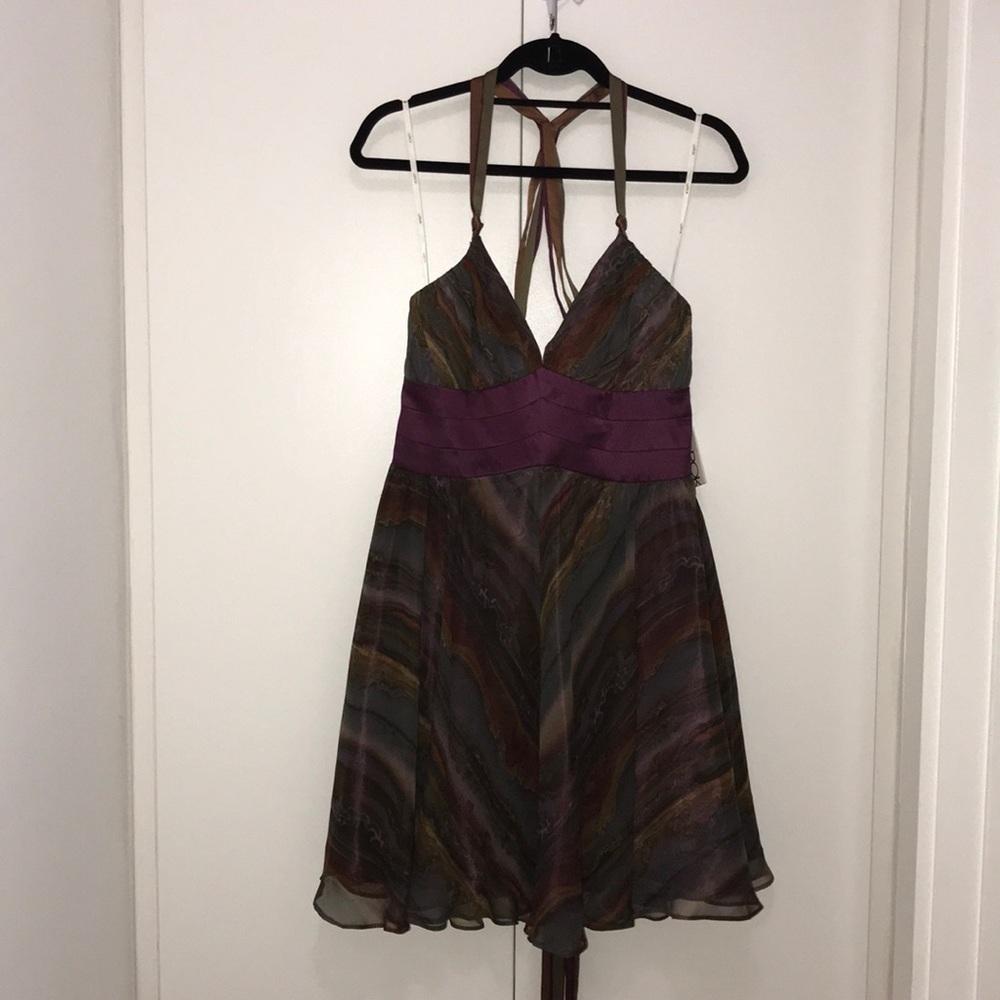 Multicolored cocktail dress.